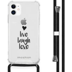 iMoshion Design Hülle mit Band iPhone 11 - Live Laugh Love - Schwarz