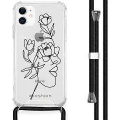 iMoshion Design Hülle mit Band iPhone 11 - Abstraktes Gesicht Blume