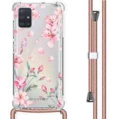 iMoshion Design Hülle mit Band Samsung Galaxy A51 - Blume - Rosa