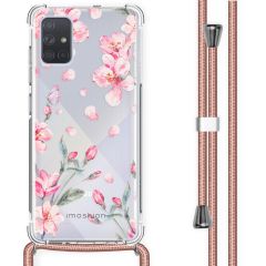 iMoshion Design Hülle mit Band Samsung Galaxy A71 - Blume - Rosa