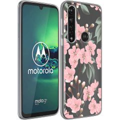 iMoshion Design Hülle Motorola Moto G8 Power - Blume - Rosa / Grün