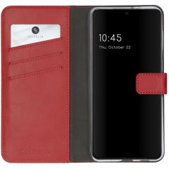 Selencia Echtleder Booktype Hülle Samsung Galaxy S21 Plus - Rot
