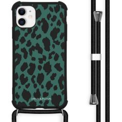 iMoshion Design Hülle mit Band iPhone 11 - Leopard - Grün / Schwarz