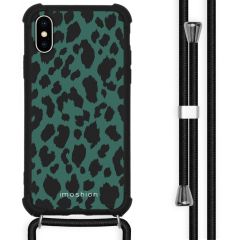 iMoshion Design Hülle mit Band iPhone X / Xs - Leopard - Grün