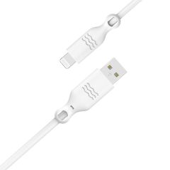 Just Green Lightning-auf-USB-Kabel - Recycelbar - MFi-Zertifizierung - 2.4A - 2 Meter - Weiß