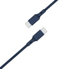 Just Green ﻿USB-C-auf-USB-C kabel - Recycelbar - Geflochtene Baumwolle - 3 A - 2 Meter - Blau