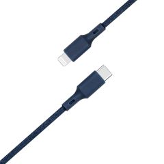 Just Green USB-C-auf-USB-Kabel - Recycelbar - Geflochtene Baumwolle - MFi-Zertifizierung - 3A - 2 Meter - Blau