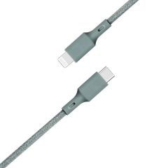 Just Green ﻿USB-C-auf-Lightning-Kabel - Recycelbar - Geflochtene Baumwolle - MFi-Zertifizierung - 3 A - 2 Meter - Grün