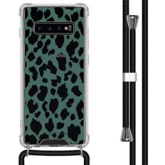 iMoshion Design Hülle mit Band Samsung Galaxy S10 Plus - Leopard