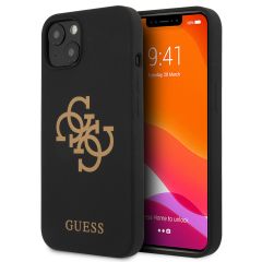 Guess 4G Logo Silicone Back Cover für das iPhone 13 Mini - Schwarz
