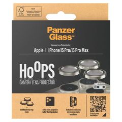 PanzerGlass Kameraprotektor Hoop Optic Rings für das iPhone 15 Pro / 15 Pro Max - Natural Metal