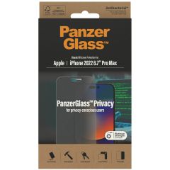 PanzerGlass Privacy Case Friendly Anti-Bacterial Displayschutzfolie für das iPhone 14 Pro Max