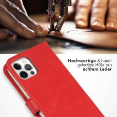Selencia Echtleder Klapphülle für das iPhone 12 (Pro) - Rot