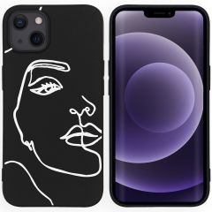 iMoshion Design Hülle für das iPhone 13 - Face - Weiß