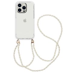 iMoshion Handykette mit Perlen + ﻿Handgelenkschlaufe für das iPhone 14 Pro - Transparent