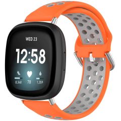iMoshion Silikonband Sport für das Fitbit Sense / Versa 3 - Orange/Grau
