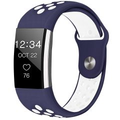 iMoshion Silikonband Sport für das Fitbit Charge 2 - Blau / Weiß