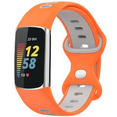 iMoshion Silikonband Sport für das Fitbit Charge 5 - Orange / Grau