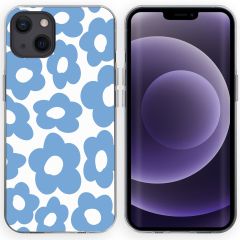 iMoshion Design Hülle für das iPhone 13 - Retro Blue Flowers