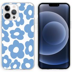 iMoshion Design Hülle für das iPhone 13 Pro - Retro Blue Flowers