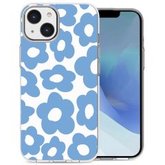 iMoshion Design Hülle für das iPhone 14 - Retro Blue Flowers