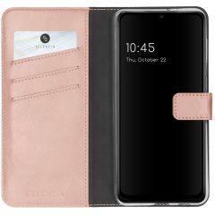 Selencia Echtleder Booktype Hülle Samsung Galaxy A22 (5G) - Rosa