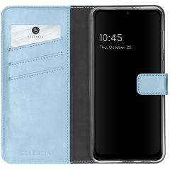 Selencia Echtleder Booktype Hülle Samsung Galaxy A22 (5G) - Hellblau