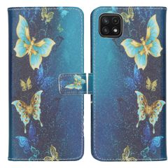 iMoshion Design TPU Booktype Hülle Galaxy A22 (5G) - Blue Butterfly