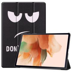 iMoshion Design Trifold Klapphülle Galaxy Tab S8 Plus / S7 Plus / S7 FE 5G - Don't touch