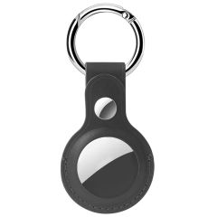 Accezz ﻿Genuine Leather Keychain Case Apple AirTag - Schwarz