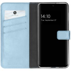 Selencia Echtleder Booktype Hülle Samsung Galaxy A32 (5G) - Hellblau
