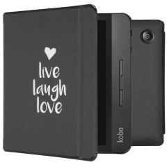 iMoshion Design Slim Hard Case Klapphülle Kobo Libra H2O - Live Laugh Love