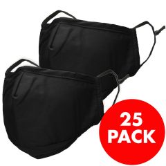 iMoshion 25 pack - ﻿Wiederverwendbarer, waschbarer Mundschutz aus 3-lagigem Baumwollgewebe - Schwarz