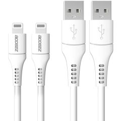Accezz 2 Pack MFI-zertifiziertes Lightning- auf USB-Kabel - 2 m - Weiß