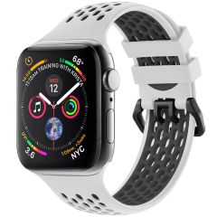 iMoshion Silikonsportarmband Buckle für das Apple Watch Series 1-9 / SE - 38/40/41mm - Weiß / Schwarz