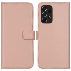 Selencia Echtleder Booktype Hülle für das Samsung Galaxy A73 - Dusty Pink