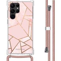 iMoshion Design Hülle mit Band für das Samsung Galaxy S22 Ultra - Pink Graphic