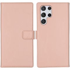 Selencia Echtleder Booktype Hülle für das Samsung Galaxy S22 Ultra - Dusty Pink