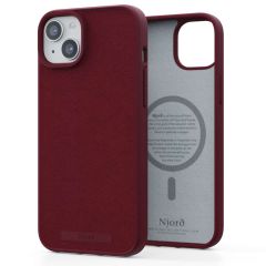 Njorð Collections Wildleder Comfort+ Case MagSafe für das iPhone 15 Plus - Red