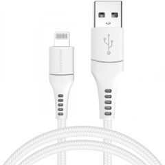iMoshion ﻿Lightning- auf USB-Kabel – nicht MFi-zertifiziert  – Geflochtenes Gewebe  – 2 m – Weiß