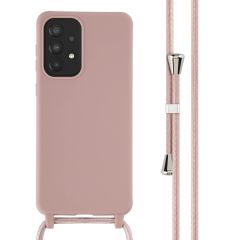 iMoshion Silikonhülle mit Band für das Samsung Galaxy A33 - Sand Pink