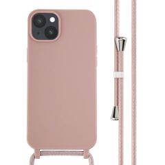 iMoshion Silikonhülle mit Band für das iPhone 14 Plus - Sand Pink
