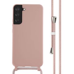 iMoshion Silikonhülle mit Band für das Samsung Galaxy S22 Plus - Sand Pink