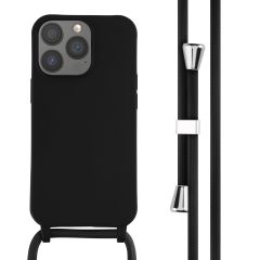 iMoshion Silikonhülle mit Band für das iPhone 13 Pro - Schwarz