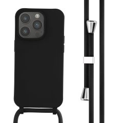 iMoshion Silikonhülle mit Band für das iPhone 14 Pro - Schwarz