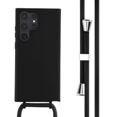 iMoshion Silikonhülle mit Band für das Samsung Galaxy S23 Ultra - Schwarz