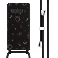 iMoshion Silikonhülle design mit Band für das Samsung Galaxy S10 - Sky Black