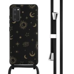 iMoshion Silikonhülle design mit Band für das Samsung Galaxy S20 - Sky Black