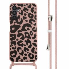 iMoshion Silikonhülle design mit Band für das Samsung Galaxy A14 (5G/4G) - Animal Pink