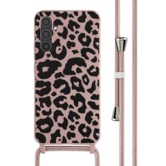 iMoshion Silikonhülle design mit Band für das Samsung Galaxy A34 (5G) - Animal Pink
